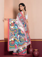 Hand-Painted Saree, Dhaniakhali Tant - Image 4