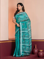 Hand-Painted Saree, Linen - Image 2