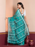 Hand-Painted Saree, Linen - Image 3