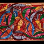 Patachitra on seasoned wood