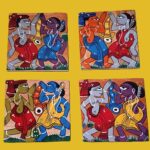 Patachitra on seasoned wood