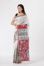 Hand-Painted Saree, Bengal Tant - Image 2